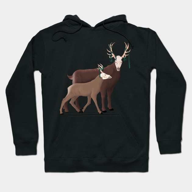 Skull Deer Hoodie by Pallas